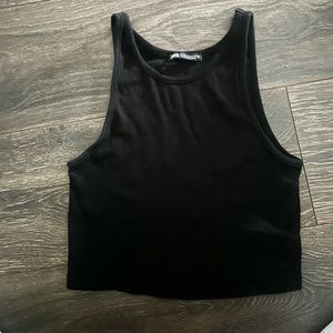 Black crop tank top Zara